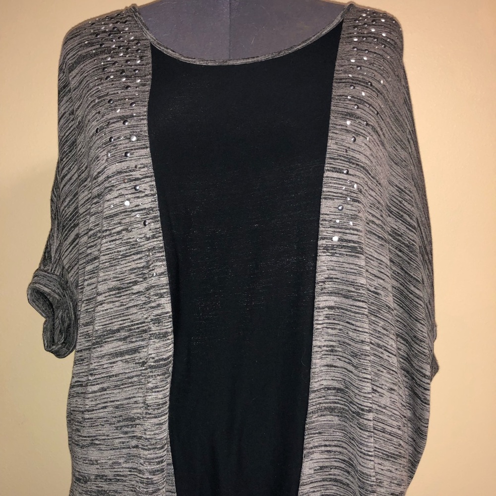 Grey & black embellished tunic!